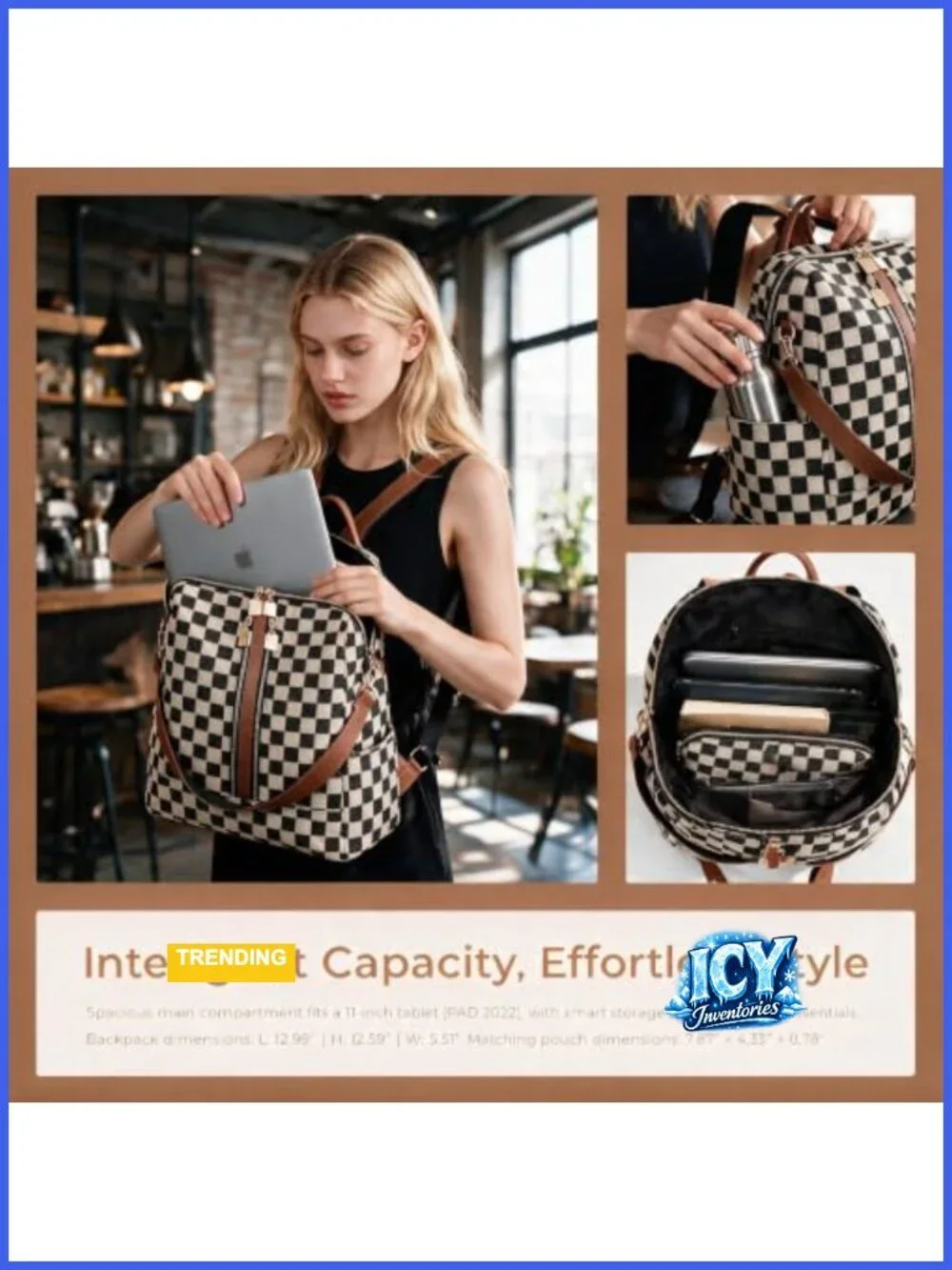 Convertible Backpack Tote with Wristlet, Faux Leather Diaper Bag